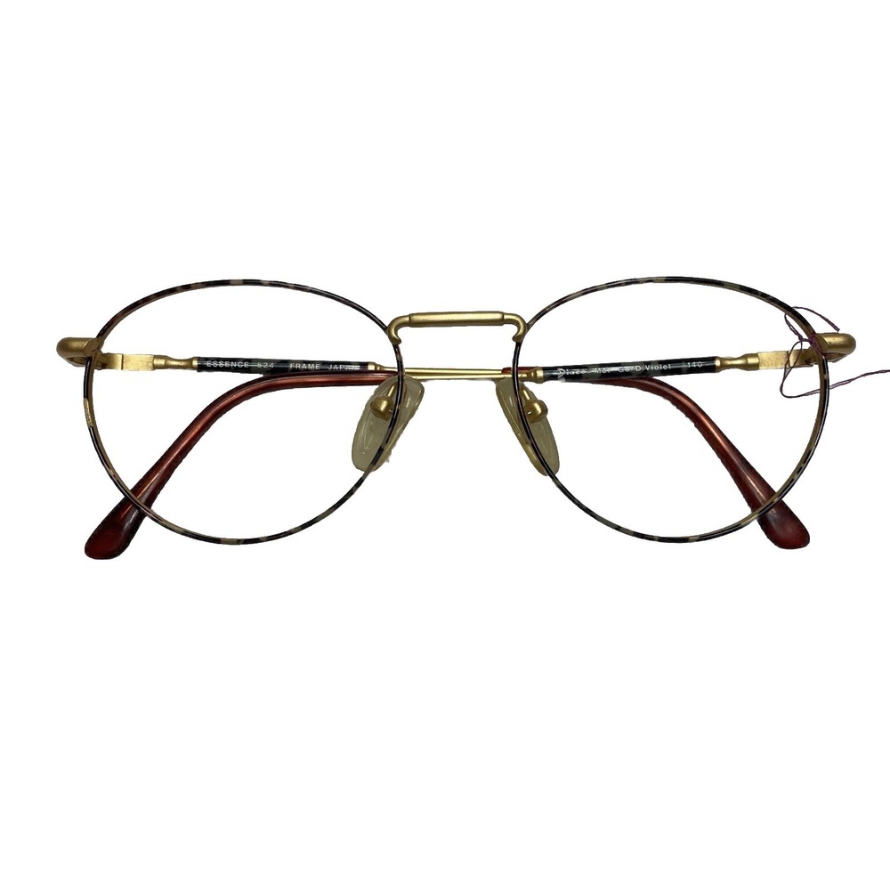 Vintage Diaco Mat Essence 524 Brown Gold Metal Oval Sunglasses Made in Japan